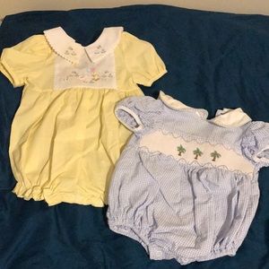 Lot of 2  little girls rompers